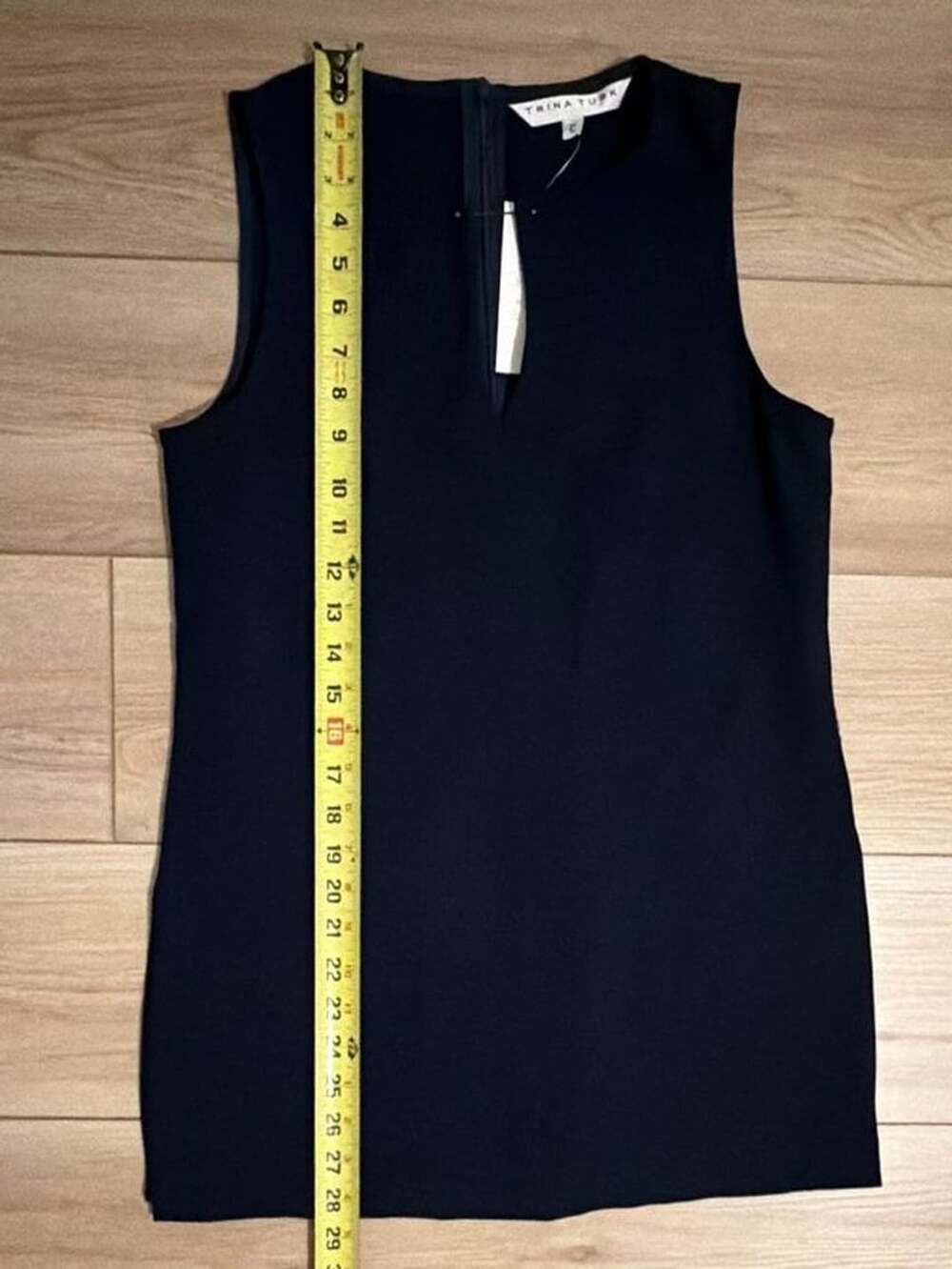 Trina Turk Navy Blue Split Neck Tank Top Blouse size 2